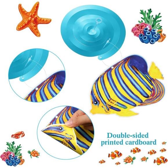 30 Pcs Tropical Fish Hanging Swirls Under the Sea Party Decorations - Picture 4 of 7
